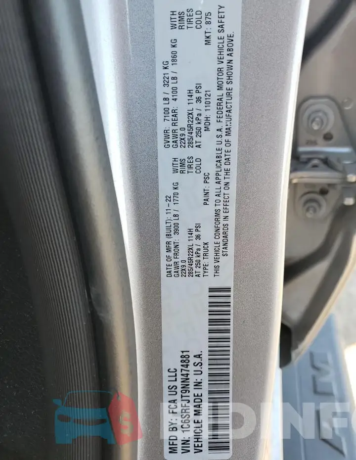 1C6SRFJT9NN474881 Photo# 12