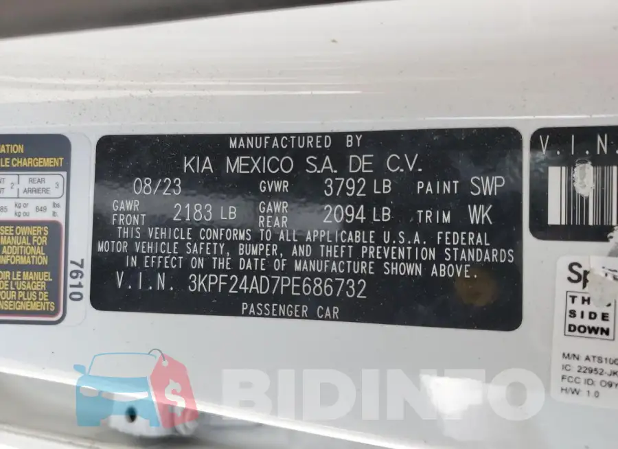 3KPF24AD7PE686732 Photo# 13