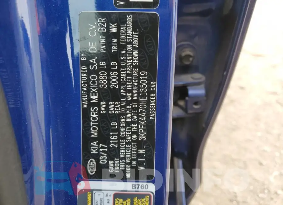 3KPFK4A70HE135019 Photo# 13