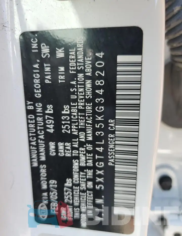 5XXGT4L35KG348204 Photo# 12