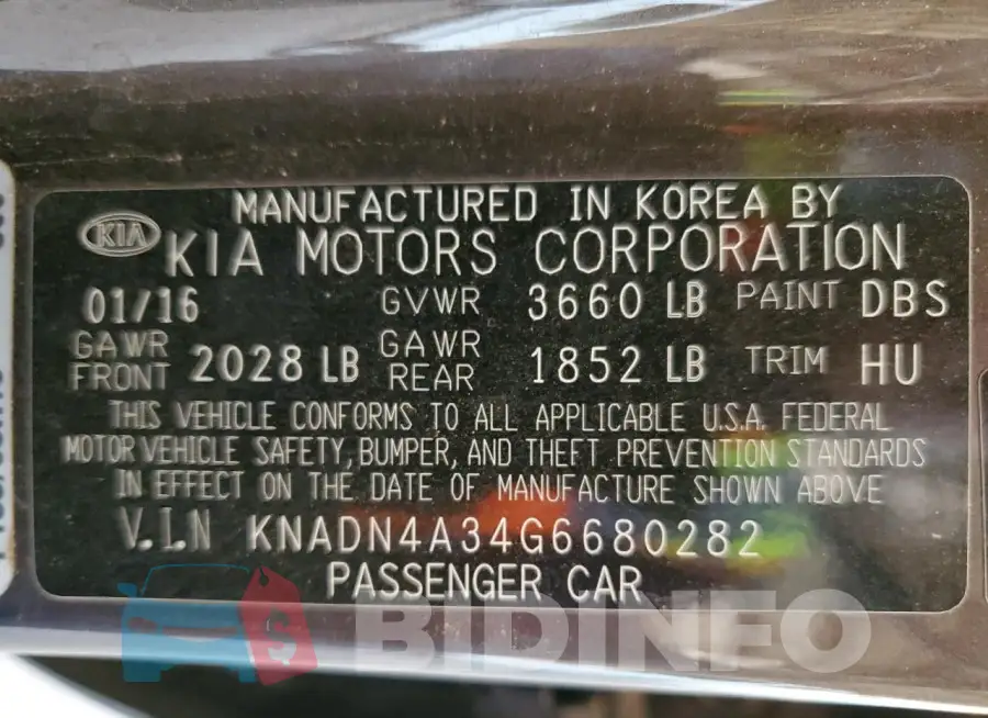 KNADN4A34G6680282 Photo# 12