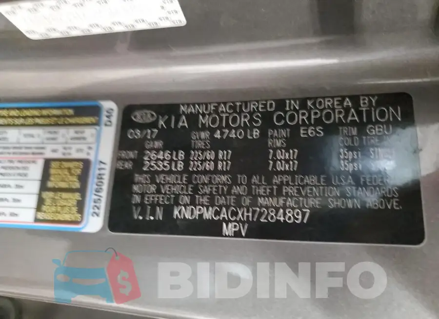 KNDPMCACXH7284897 Photo# 13