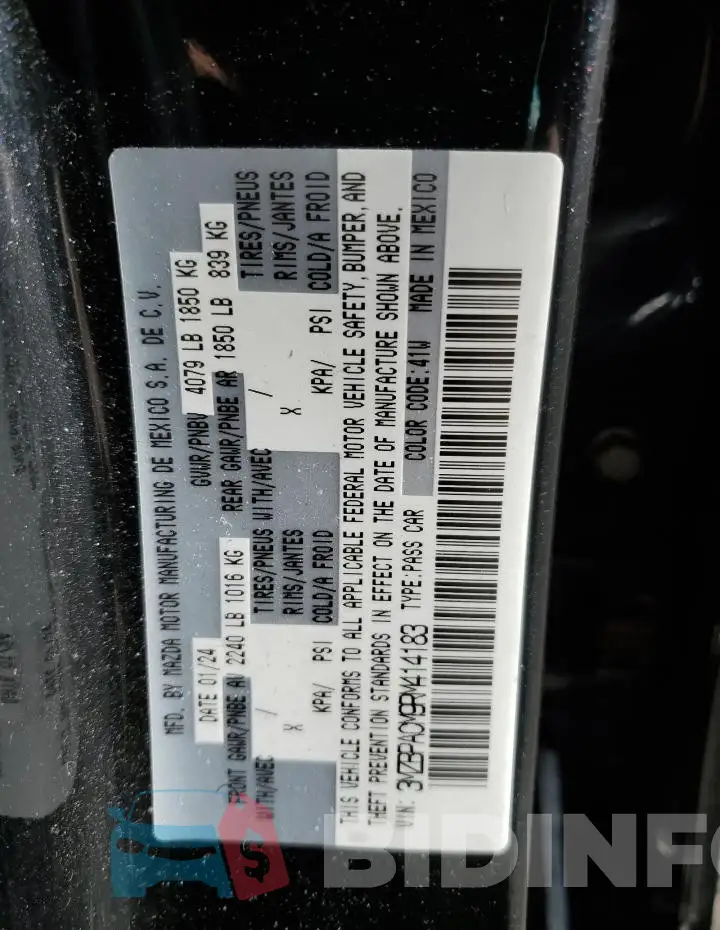 3MZBPACM9RM414183 Photo# 12