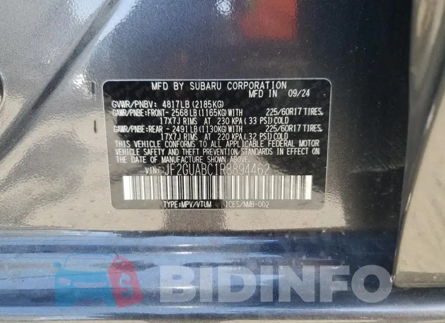 JF2GUABC1R8894462 Photo# 13