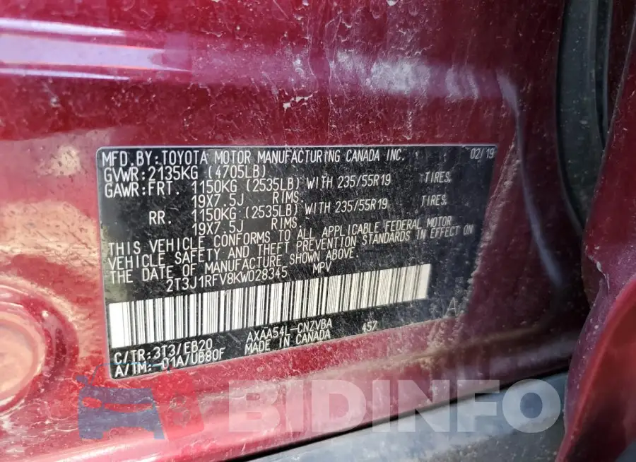 2T3J1RFV8KW028345 Photo# 13
