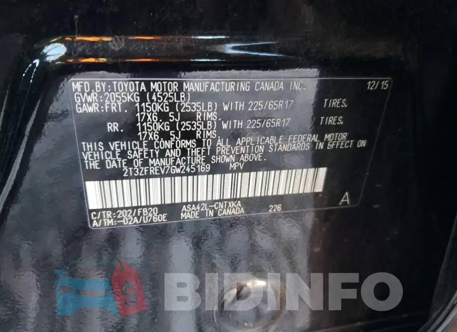 2T3ZFREV7GW245169 Photo# 13