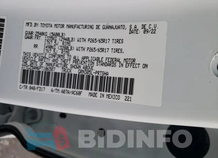 3TYCZ5AN6PT106507 Photo# 12