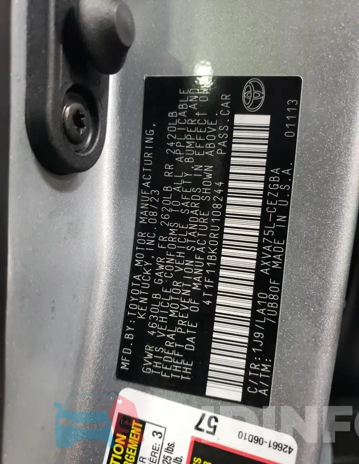 4T1F11BK0RU108244 Photo# 12