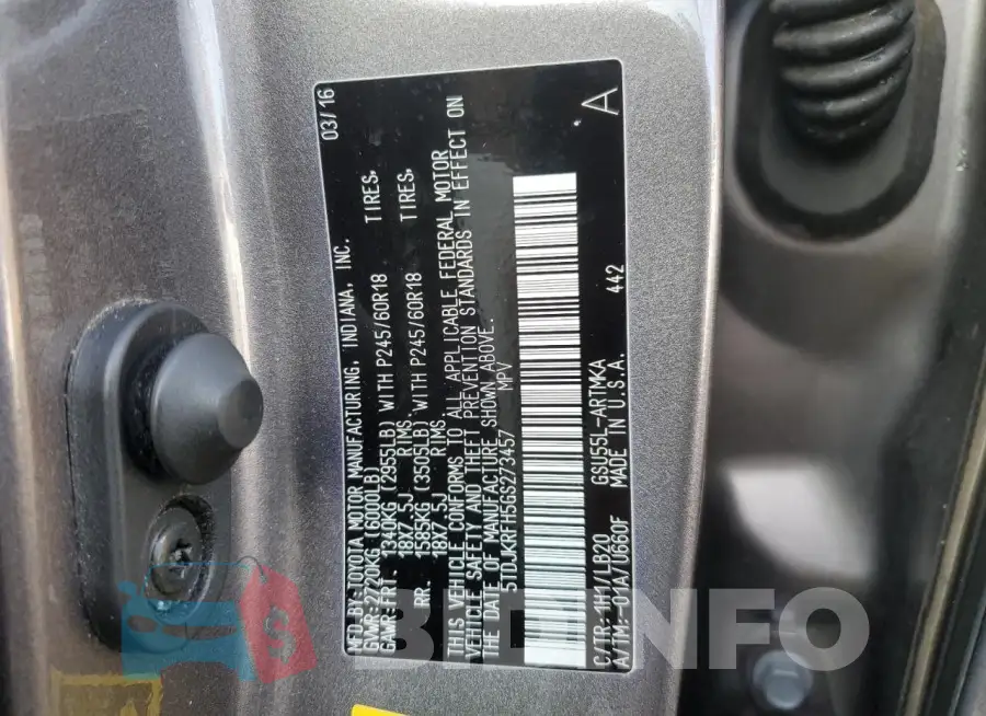 5TDJKRFH5GS273457 Photo# 13