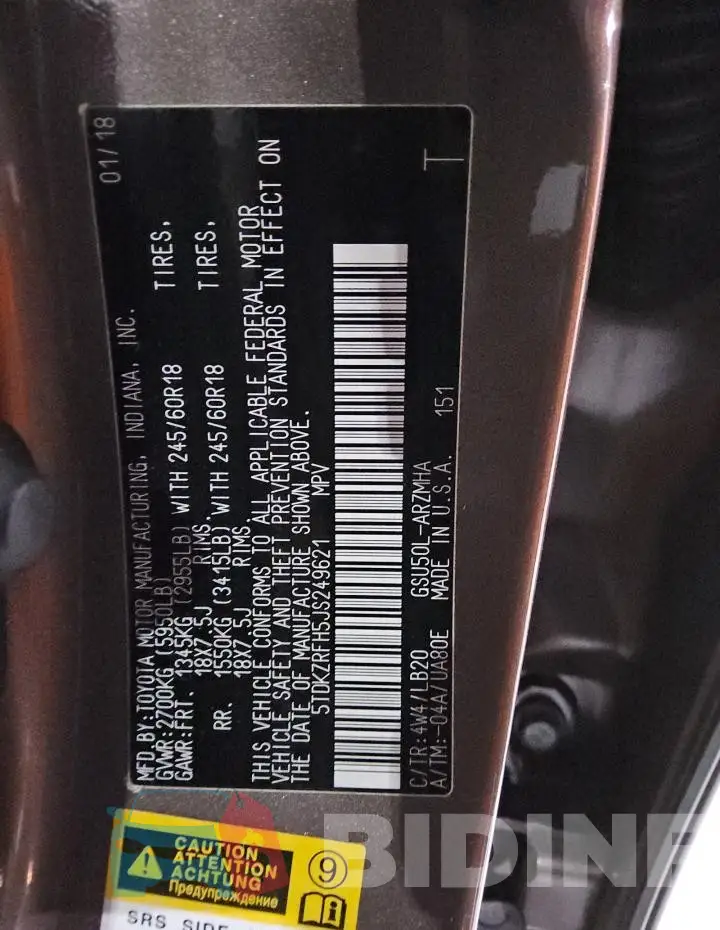 5TDKZRFH5JS249621 Photo# 14