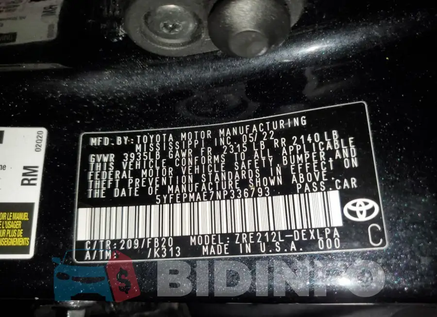 5YFEPMAE7NP336793 Photo# 12