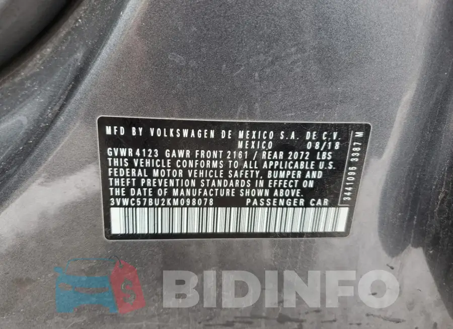 3VWC57BU2KM098078 Photo# 12