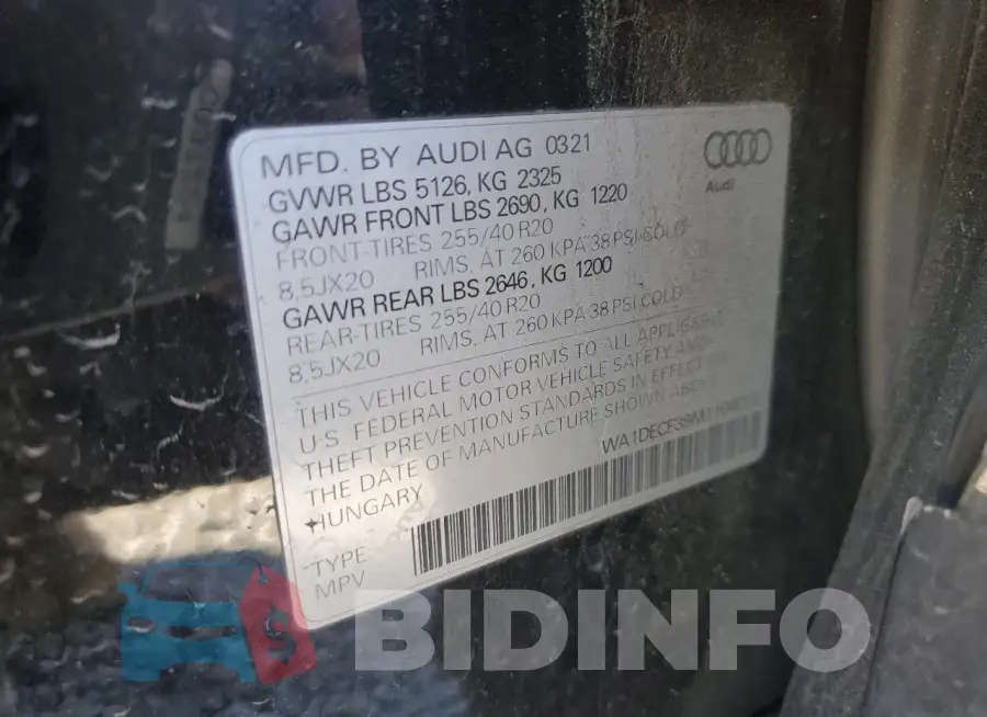 WA1DECF39M1106012 Photo# 14