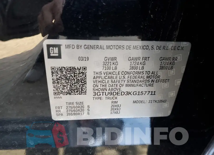 3GTU9DED3KG157711 Photo# 12