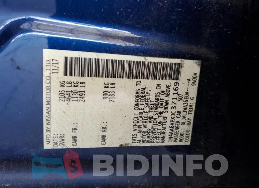1N4AA6APXJC371169 Photo# 12
