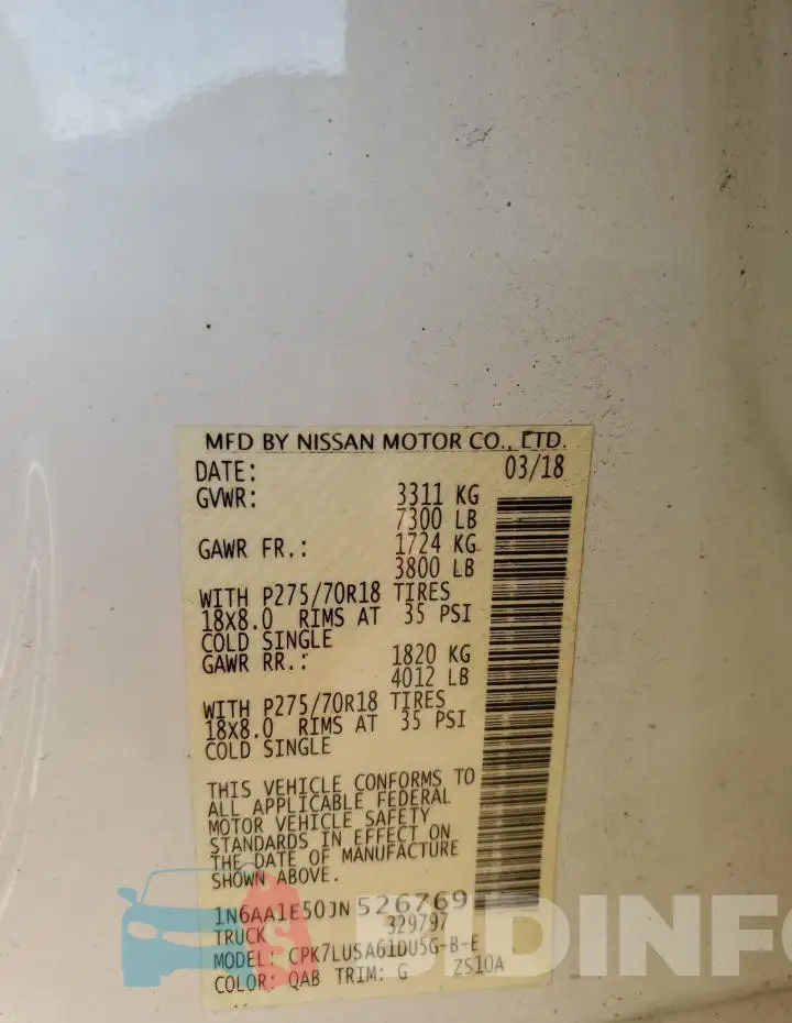 1N6AA1E50JN526769 Photo# 13