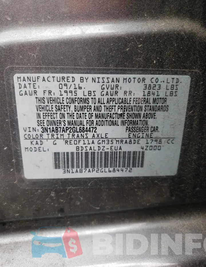 3N1AB7AP2GL684472 Photo# 13
