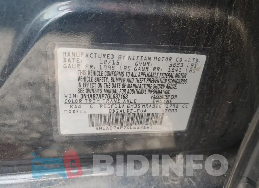 3N1AB7AP7GL637163 Photo# 12