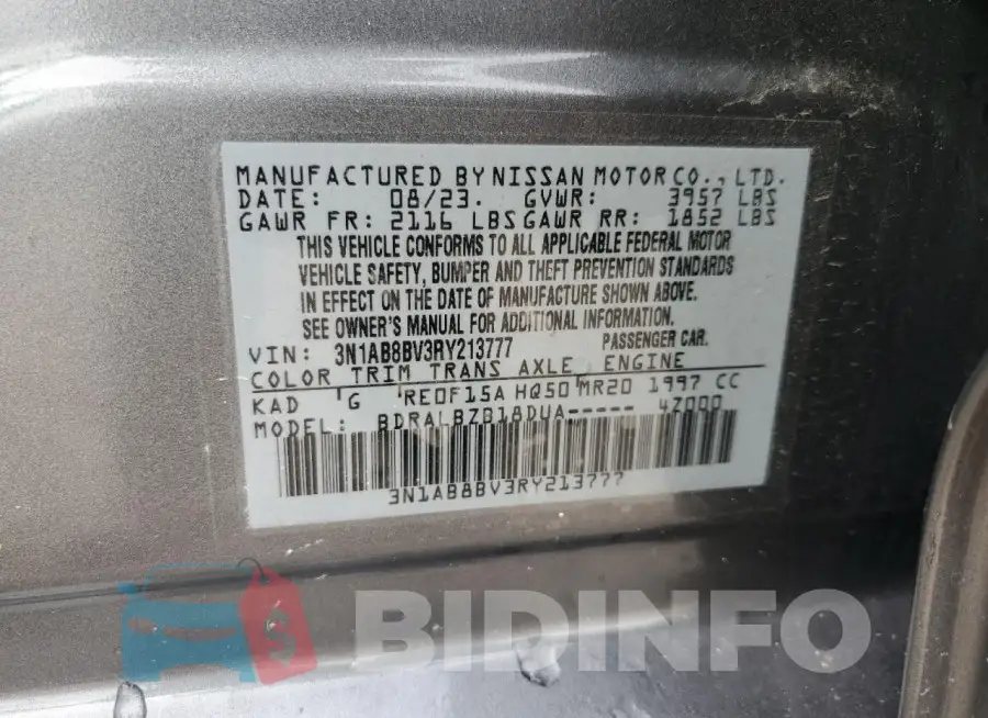 3N1AB8BV3RY213777 Photo# 12
