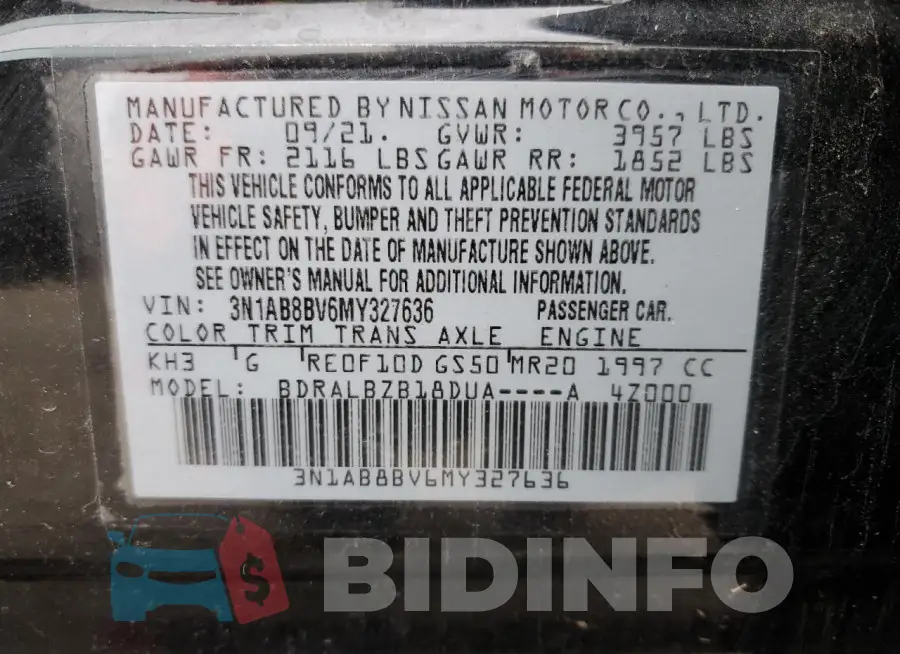 3N1AB8BV6MY327636 Photo# 12