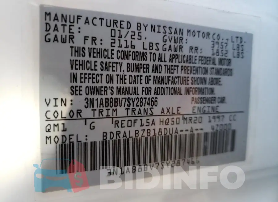 3N1AB8BV7SY287466 Photo# 13