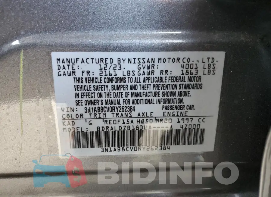 3N1AB8CV0RY262384 Photo# 12