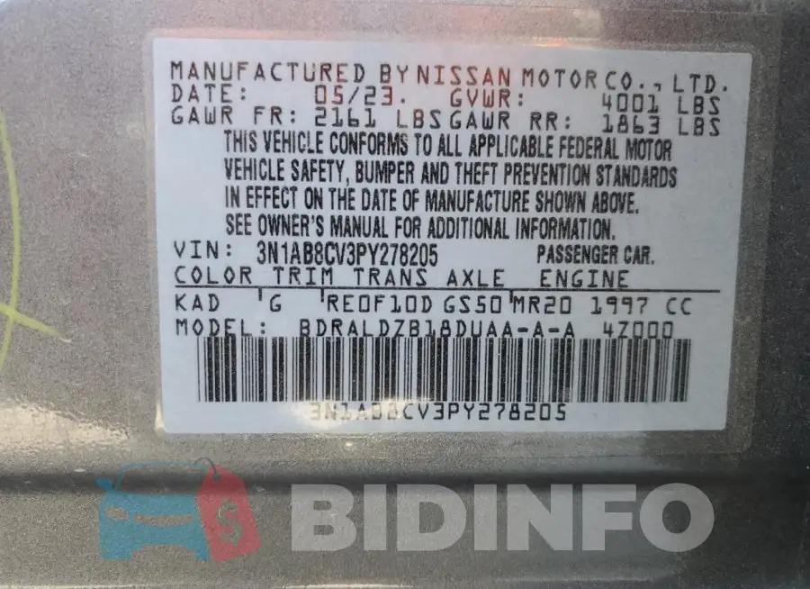 3N1AB8CV3PY278205 Photo# 12