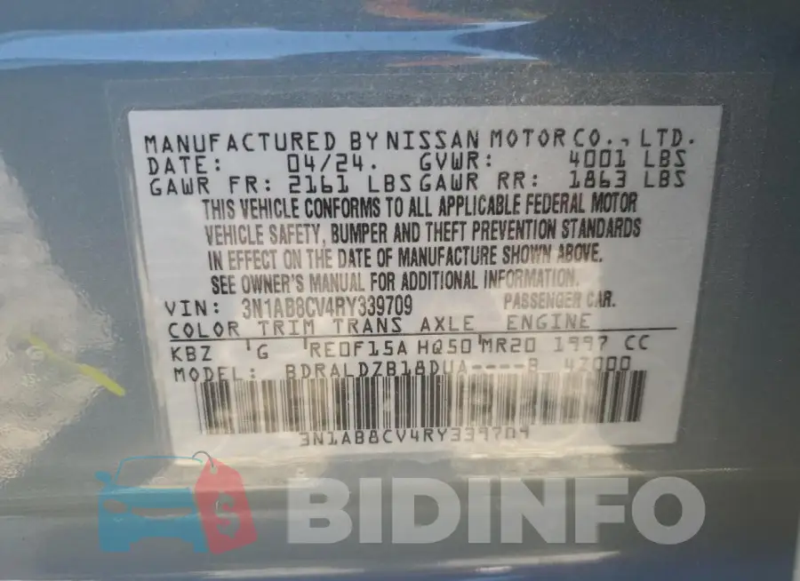 3N1AB8CV4RY339709 Photo# 13