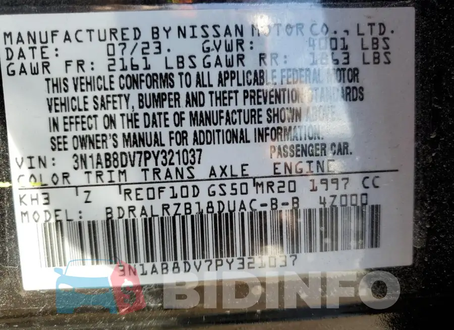 3N1AB8DV7PY321037 Photo# 12