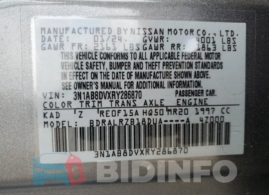 3N1AB8DVXRY286870 Photo# 12