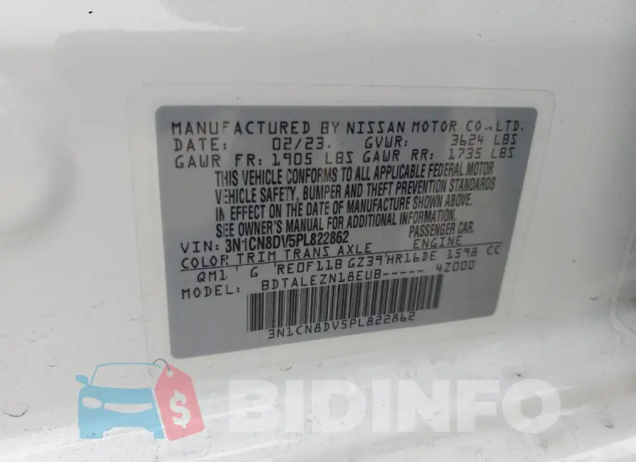3N1CN8DV5PL822862 Photo# 12