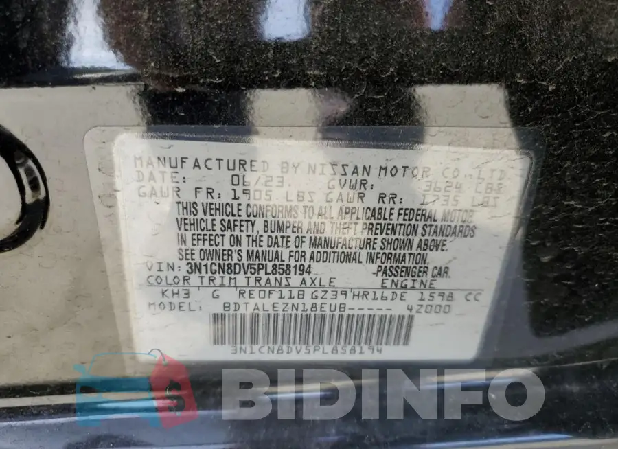3N1CN8DV5PL858194 Photo# 12