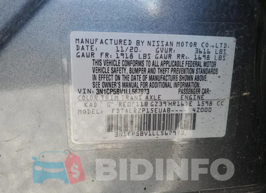 3N1CP5BV1LL567973 Photo# 12