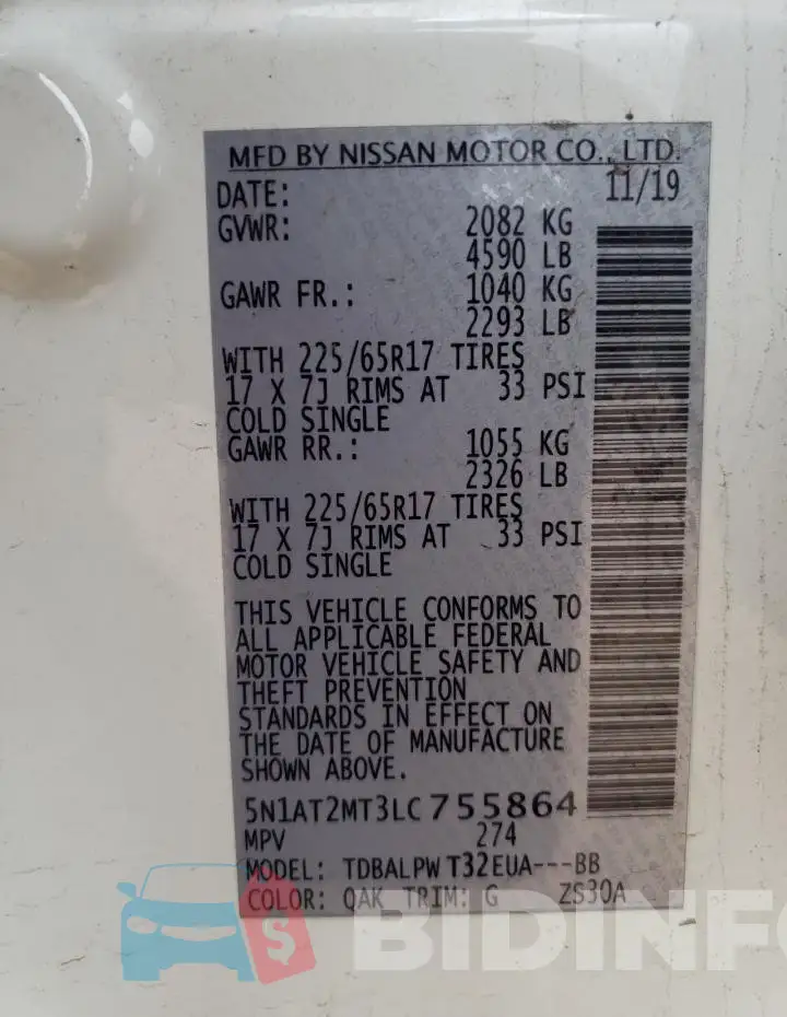 5N1AT2MT3LC755864 Photo# 13