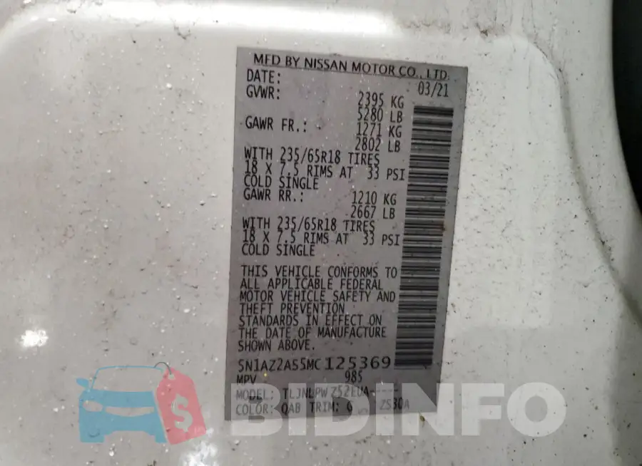 5N1AZ2AS5MC125369 Photo# 13
