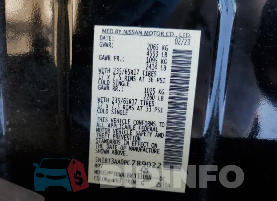 5N1BT3AA0PC789022 Photo# 14