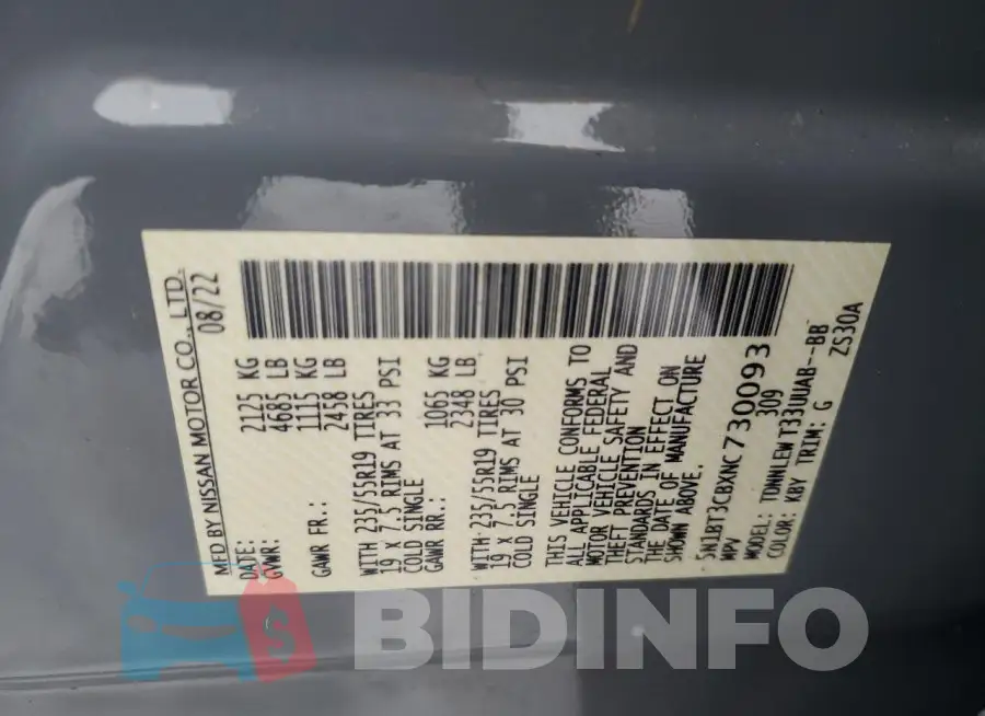 5N1BT3CBXNC730093 Photo# 13
