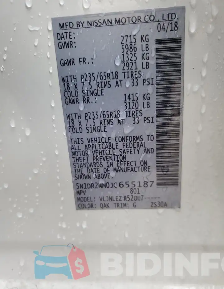 5N1DR2MM0JC655187 Photo# 13