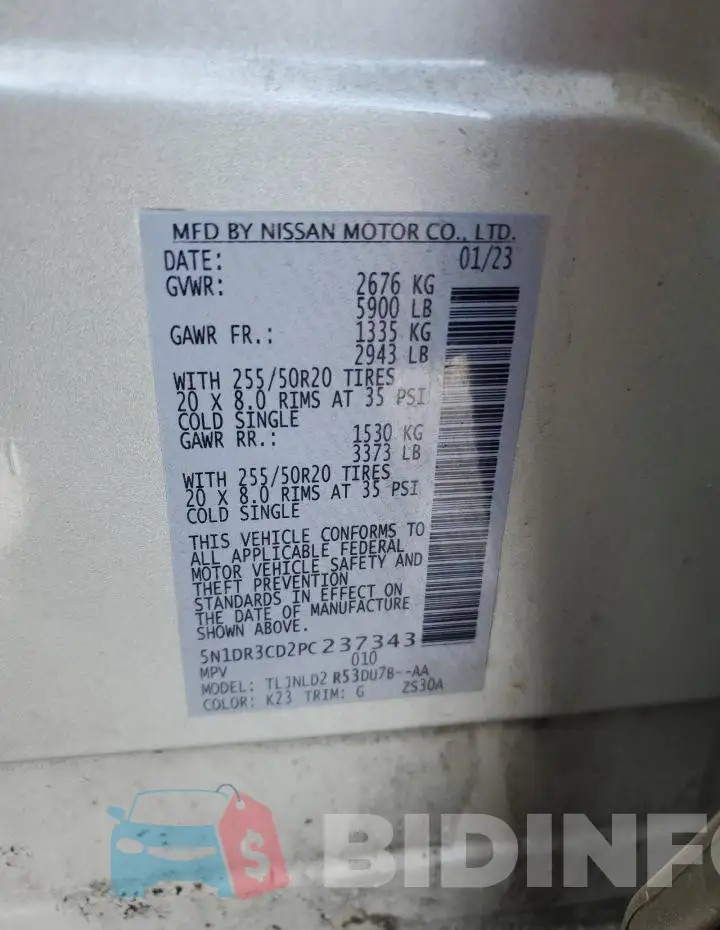 5N1DR3CD2PC237343 Photo# 14