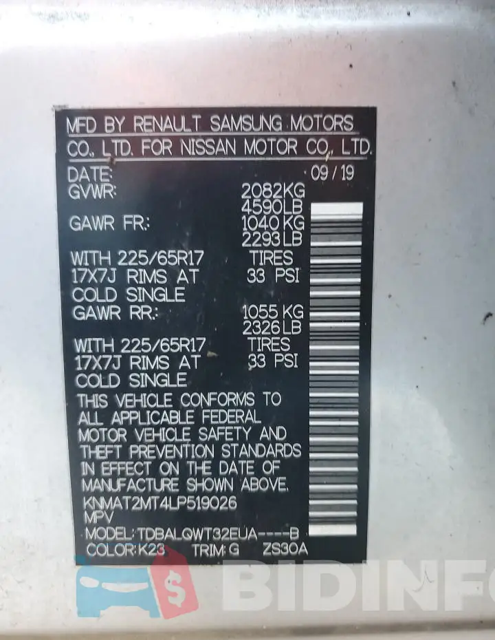 KNMAT2MT4LP519026 Photo# 14