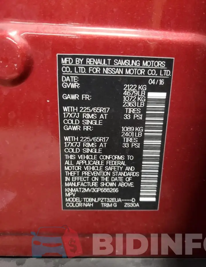 KNMAT2MV3GP688266 Photo# 11