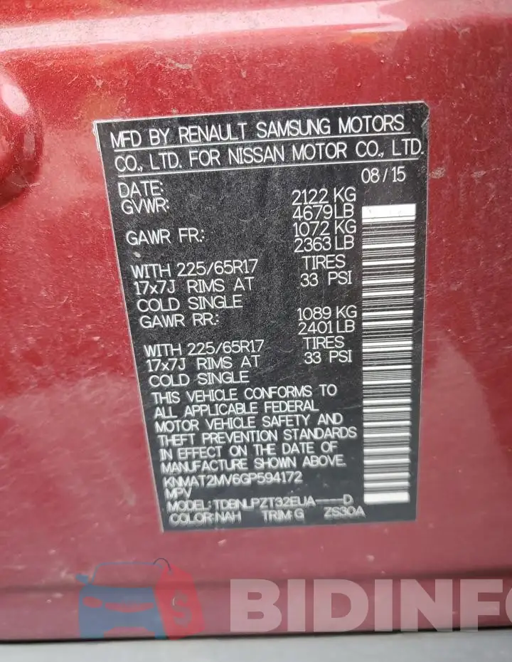 KNMAT2MV6GP594172 Photo# 12