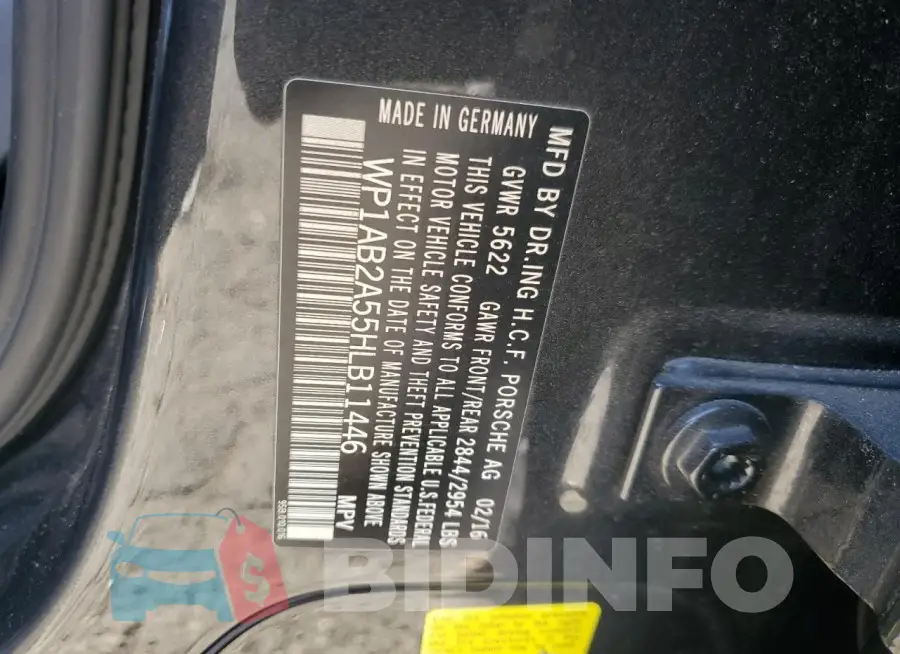 WP1AB2A55HLB11446 Photo# 13