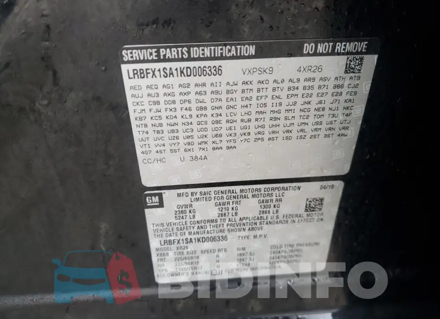 LRBFX1SA1KD006336 Photo# 13