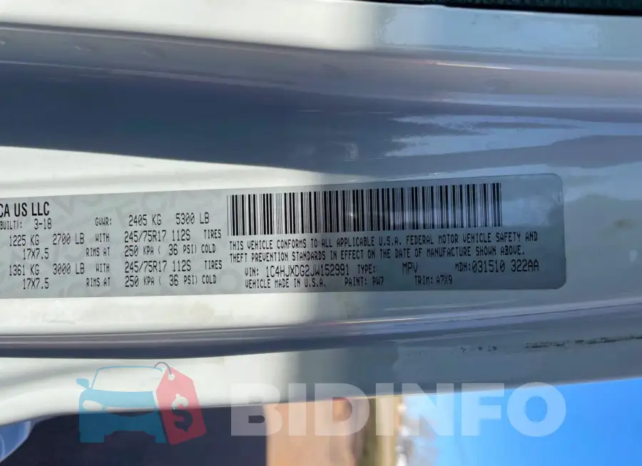 1C4HJXDG2JW152991 Photo# 10