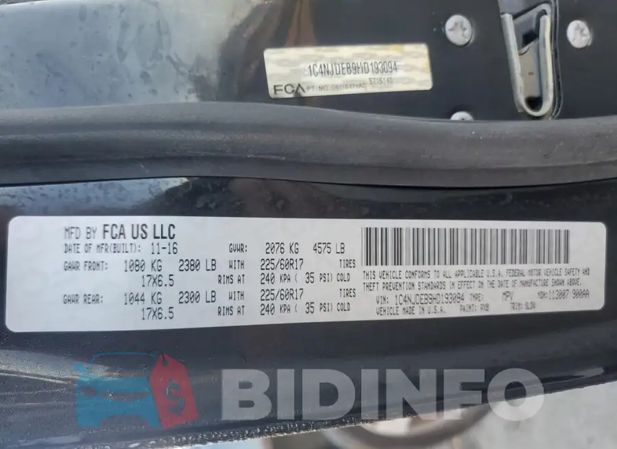 1C4NJDEB9HD193094 Photo# 14