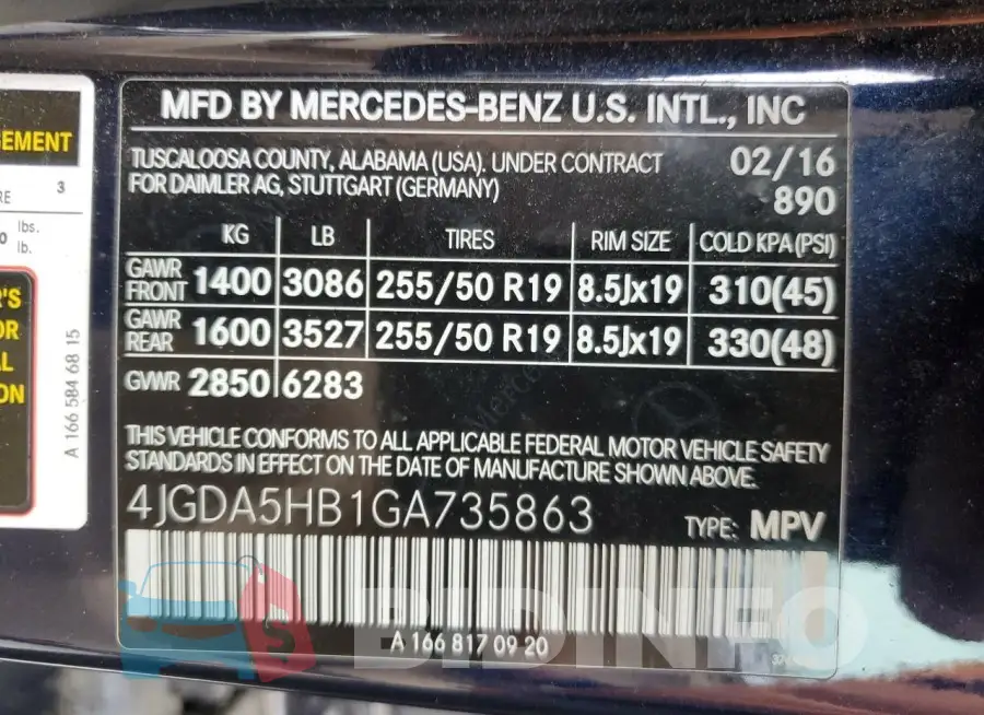 4JGDA5HB1GA735863 Photo# 13