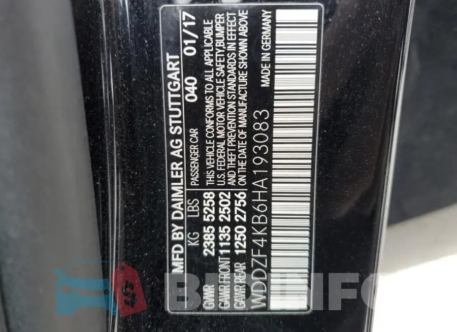 WDDZF4KB6HA193083 Photo# 12
