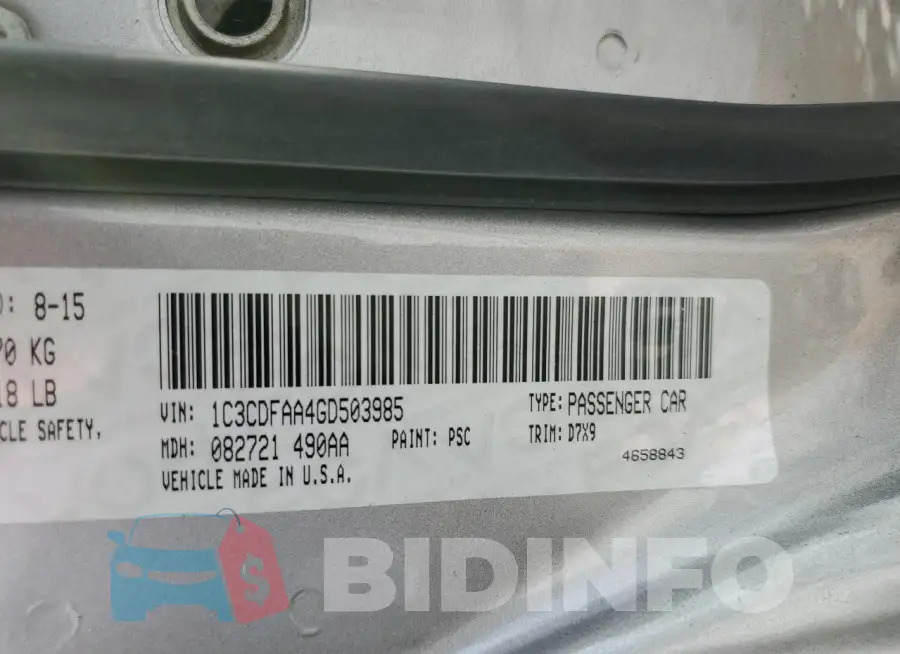 1C3CDFAA4GD503985 Photo# 12