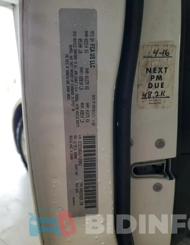 2C3CDXBG4LH125883 Photo# 12